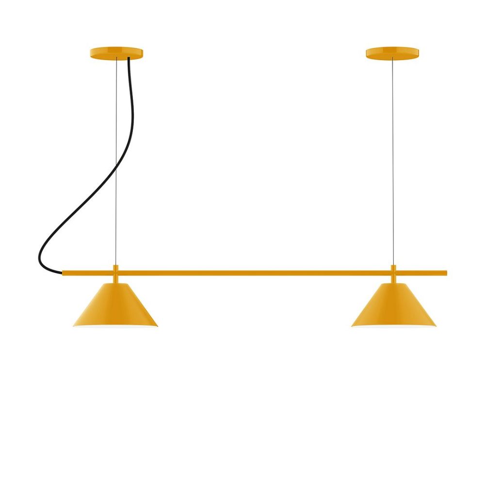 Montclair Lightworks CHB421-21 2-Light Linear Axis Chandelier Bright Yellow Finish